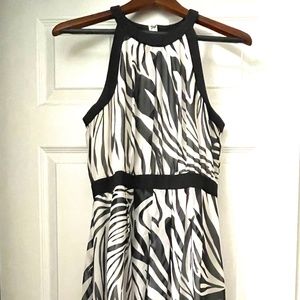 Banana Republic Zebra Print High Low Dress